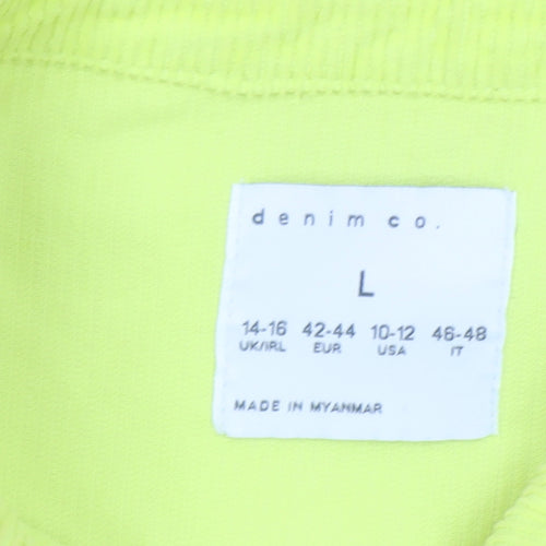Denim Co. Women Yellow Corduroy Casual Jacket Size L 14-16