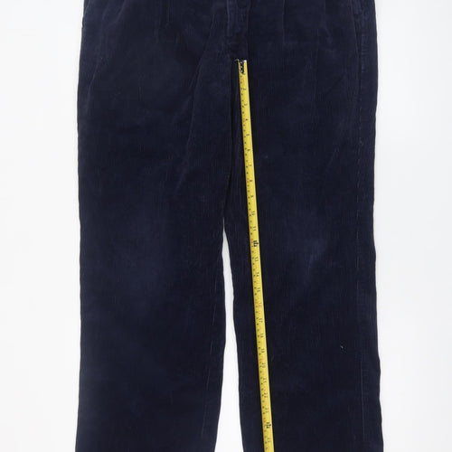 Marks and Spencer Men’s Blue Corduroy Pleated Trousers 38W 31L