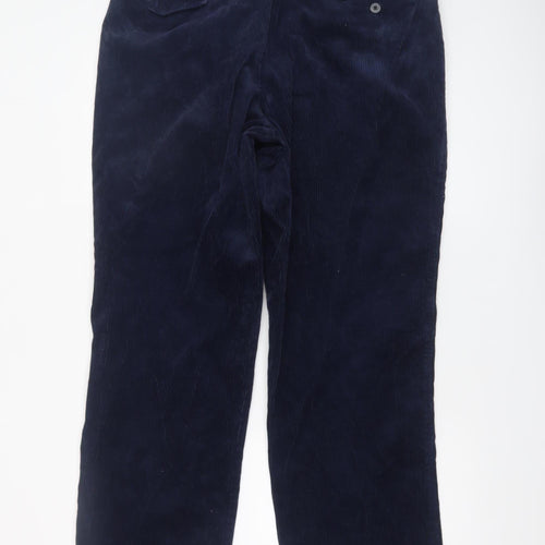 Marks and Spencer Men’s Blue Corduroy Pleated Trousers 38W 31L
