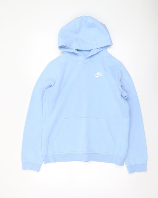 Nike Girls Blue Pullover Hoodie XL Fleece Logo Sportswear