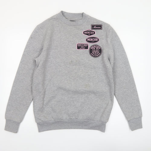 Mercier Men's Grey XS Regular Fit Logo Sweatshirt