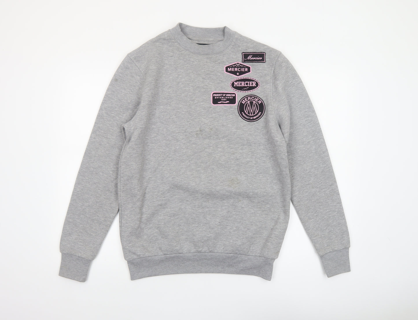 Mercier Men's Grey XS Regular Fit Logo Sweatshirt