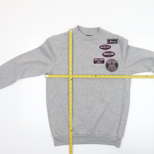 Mercier Men's Grey XS Regular Fit Logo Sweatshirt