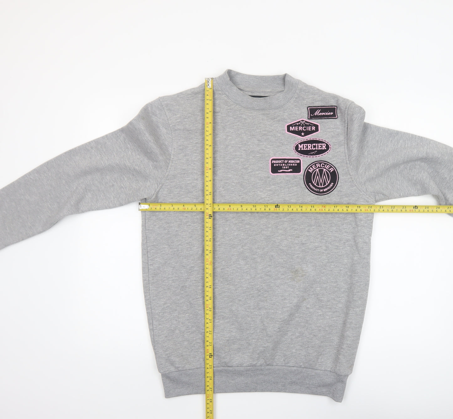Mercier Men's Grey XS Regular Fit Logo Sweatshirt