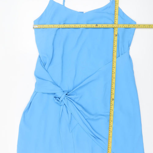 River Island Women Blue Size 16 Slip Dress with Tie Detail