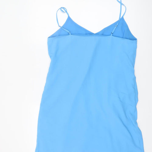River Island Women Blue Size 16 Slip Dress with Tie Detail