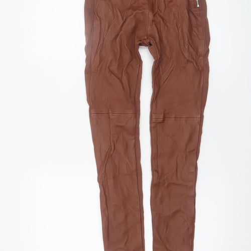 Guess Marciano Women’s Brown Leather Skinny Trousers Size 12