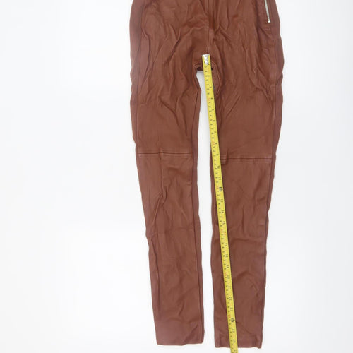 Guess Marciano Women’s Brown Leather Skinny Trousers Size 12