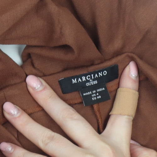 Guess Marciano Women’s Brown Leather Skinny Trousers Size 12