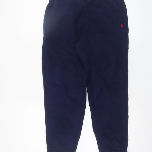 Ralph Lauren Boys Blue Jogger Sweatpants L 14-16 Years Cotton Fleece