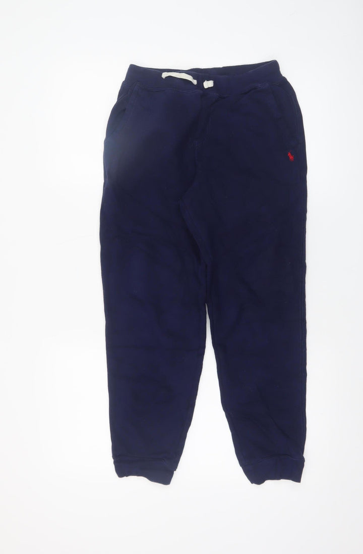 Ralph Lauren Boys Blue Jogger Sweatpants L 14-16 Years Cotton Fleece