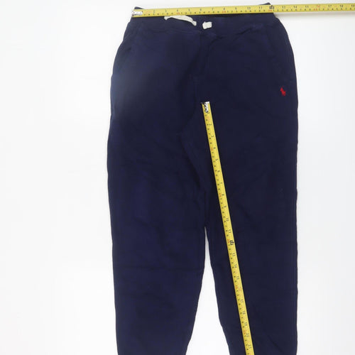 Ralph Lauren Boys Blue Jogger Sweatpants L 14-16 Years Cotton Fleece