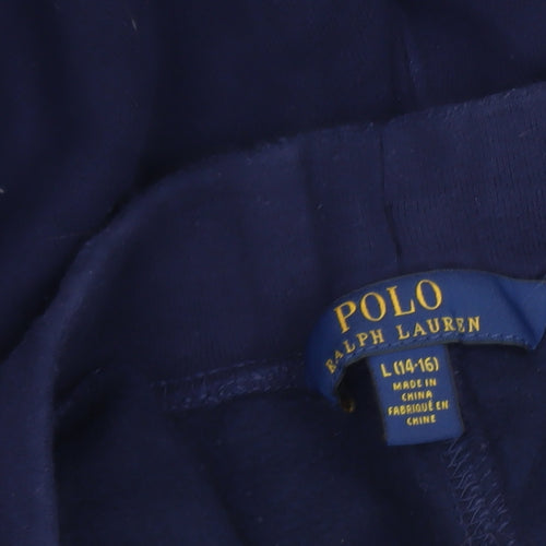 Ralph Lauren Boys Blue Jogger Sweatpants L 14-16 Years Cotton Fleece