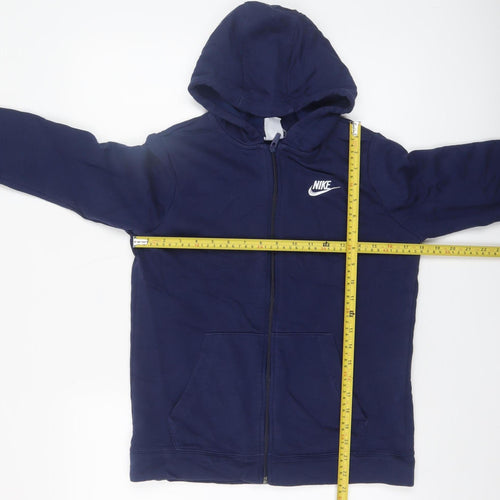 Nike Boys Navy Full Zip Hoodie XL 158-170cm Cotton Blend Casual Wear