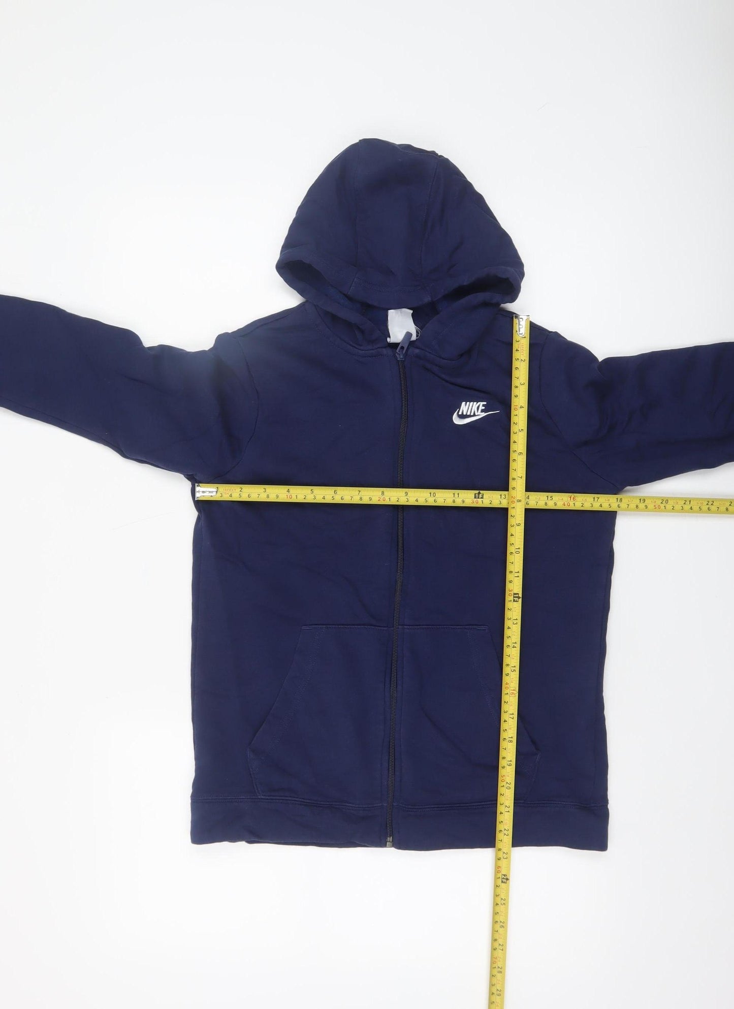Nike Boys Navy Full Zip Hoodie XL 158-170cm Cotton Blend Casual Wear