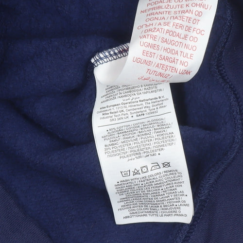 Nike Boys Navy Full Zip Hoodie XL 158-170cm Cotton Blend Casual Wear