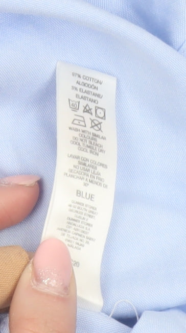 Paul Costelloe Living Men's Blue Regular Fit Long Sleeve Dress Shirt M