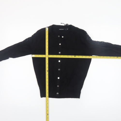Karen Millen Women's Black Crochet Long Sleeve Cardigan Size S
