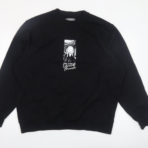 Primark Men's Black XL The Scream Edvard Munch Graphic Pullover Sweatshirt