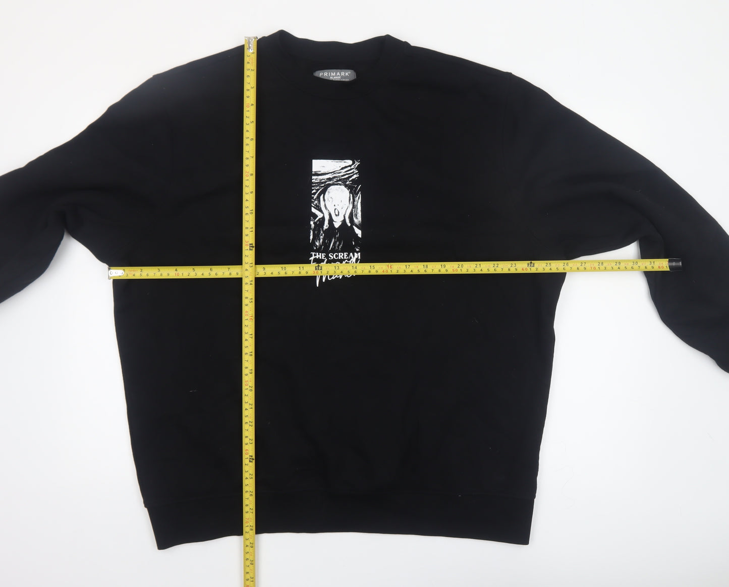 Primark Men's Black XL The Scream Edvard Munch Graphic Pullover Sweatshirt