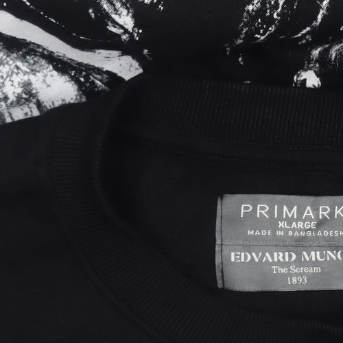 Primark Men's Black XL The Scream Edvard Munch Graphic Pullover Sweatshirt