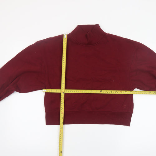 Marks and Spencer Women's Burgundy Mock Neck Pullover Sweatshirt Size 10