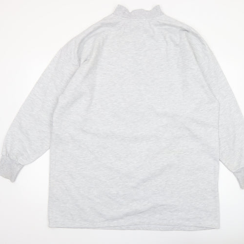 ASOS Design Women Grey 1/4 Zip Denver Graphic Sweatshirt Size 14