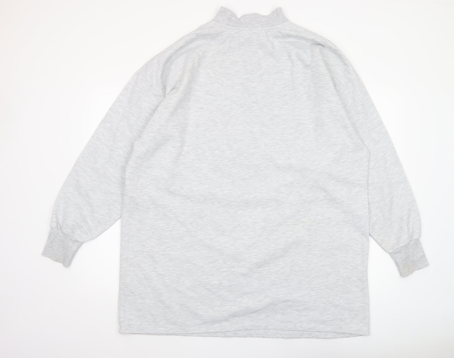 ASOS Design Women Grey 1/4 Zip Denver Graphic Sweatshirt Size 14