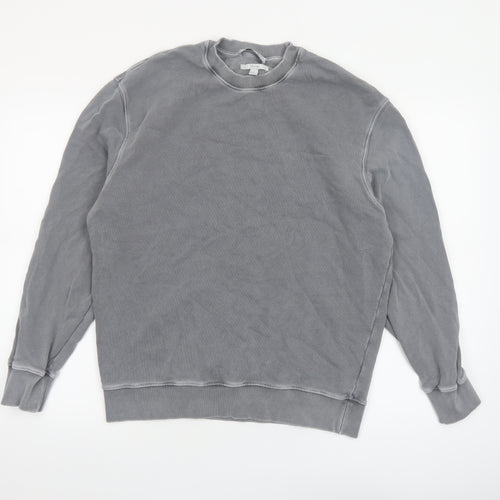 COS Men's Grey Relaxed Fit Long Sleeve Cotton Sweatshirt S
