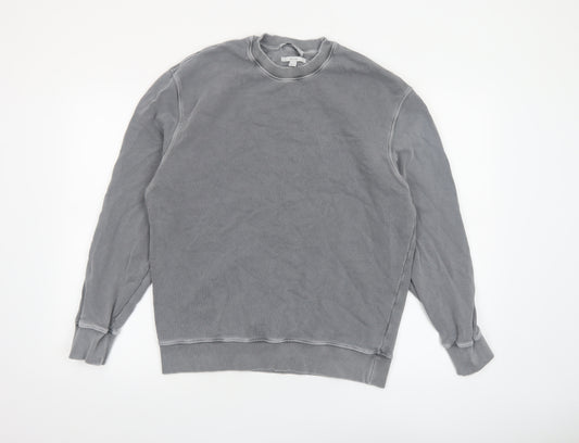 COS Men's Grey Relaxed Fit Long Sleeve Cotton Sweatshirt S