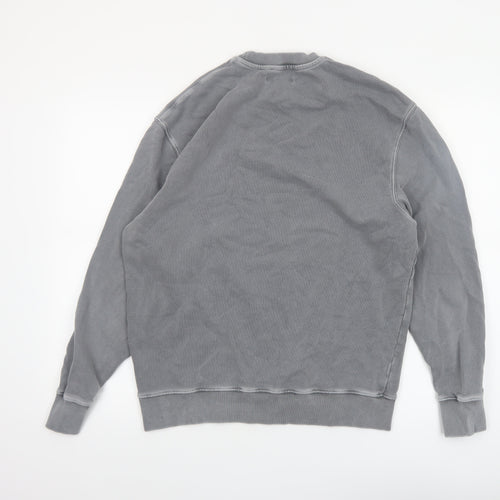 COS Men's Grey Relaxed Fit Long Sleeve Cotton Sweatshirt S