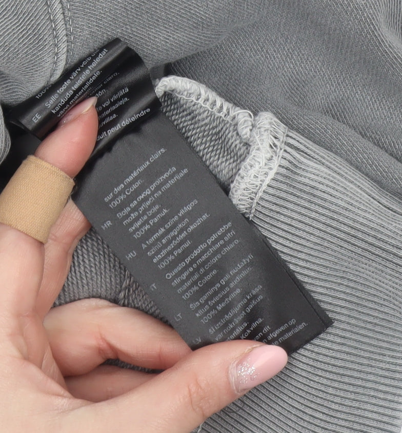 COS Men's Grey Relaxed Fit Long Sleeve Cotton Sweatshirt S