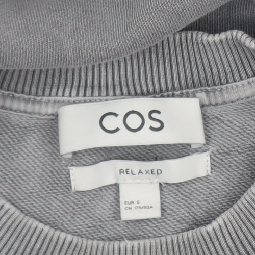 COS Men's Grey Relaxed Fit Long Sleeve Cotton Sweatshirt S