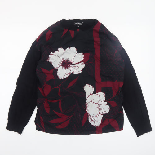 Debenhams Women’s Black Floral Pullover Jumper Size 10 Long Sleeve