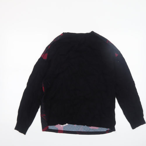 Debenhams Women’s Black Floral Pullover Jumper Size 10 Long Sleeve