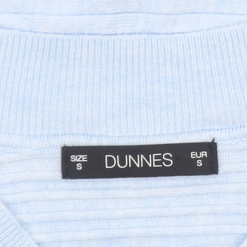 Dunnes Women's Blue V-Neck Knit Jumper Size S