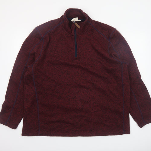 Mountain Warehouse Men's Red 1/4 Zip Fleece Sweatshirt Size L