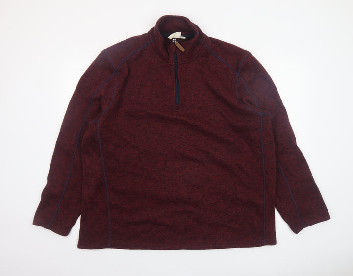 Mountain Warehouse Men's Red 1/4 Zip Fleece Sweatshirt Size L