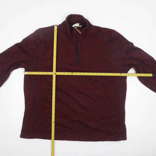 Mountain Warehouse Men's Red 1/4 Zip Fleece Sweatshirt Size L