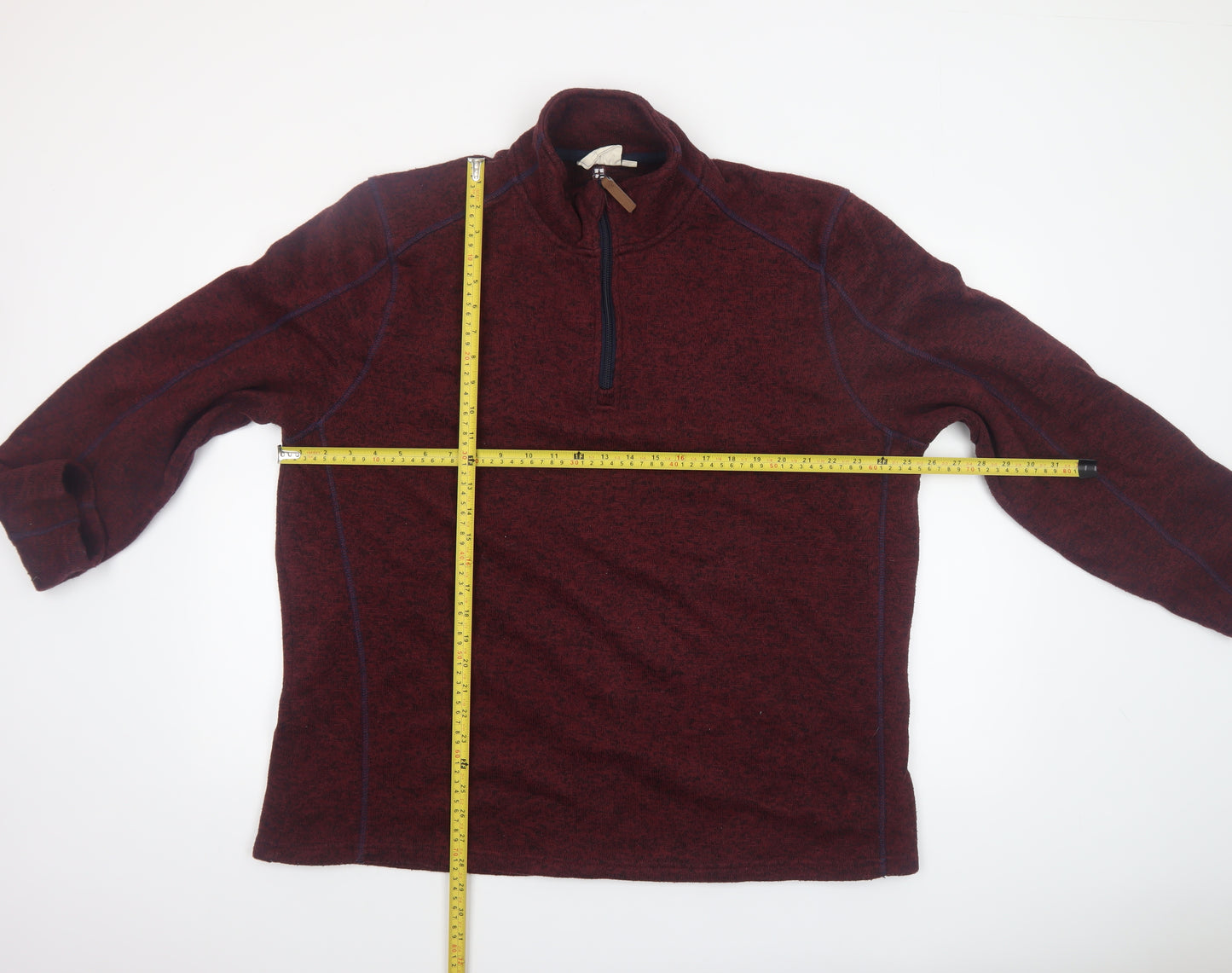 Mountain Warehouse Men's Red 1/4 Zip Fleece Sweatshirt Size L