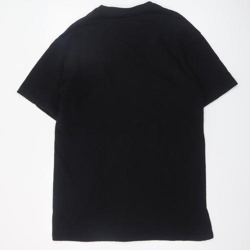 & Other Stories Women Black Embroidered Rose T-Shirt Dress S