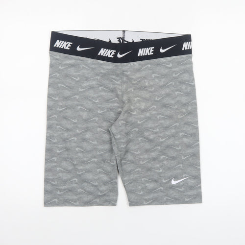 Nike Womens Grey Tight Fit Biker Shorts XL Cotton Blend Activewear