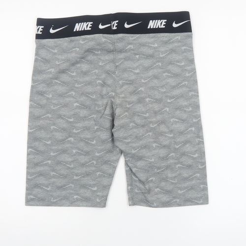 Nike Womens Grey Tight Fit Biker Shorts XL Cotton Blend Activewear