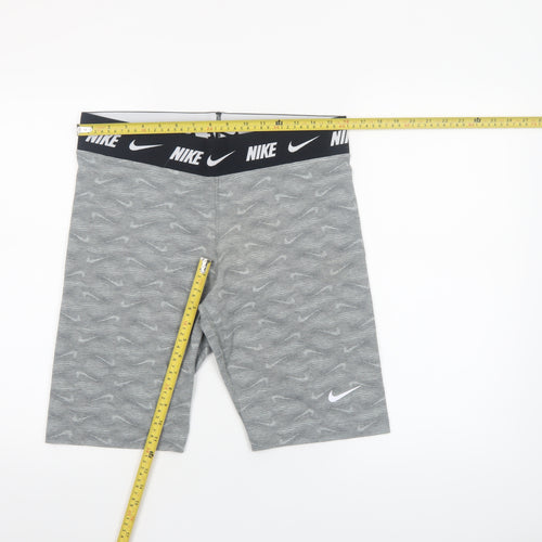 Nike Womens Grey Tight Fit Biker Shorts XL Cotton Blend Activewear