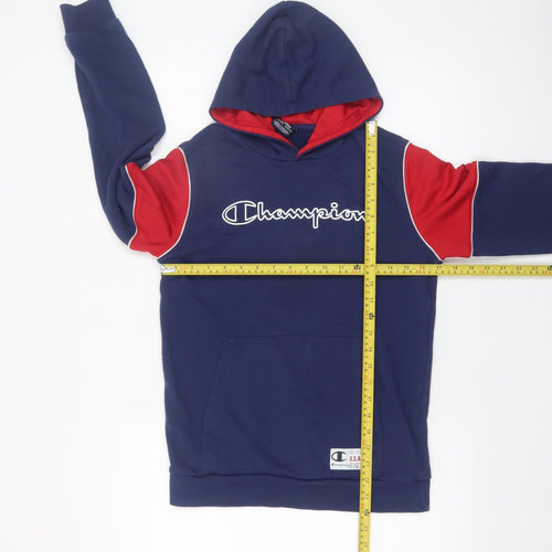 Champion Boys Navy Red Pullover Hoodie XL 13-14 Years Cotton Blend