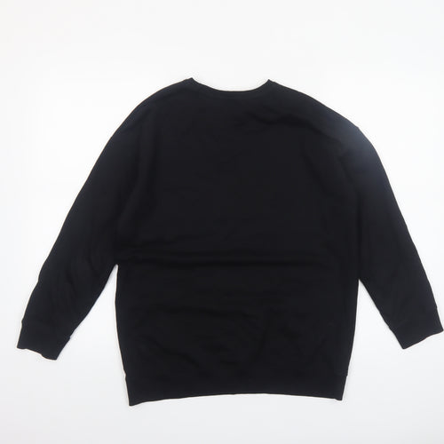 Mango Kids Girls Black 13-14 Years Lightning Embroidered Pullover Sweatshirt