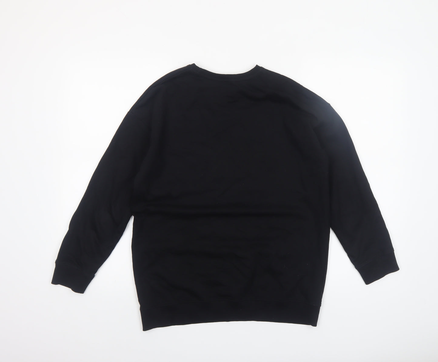 Mango Kids Girls Black 13-14 Years Lightning Embroidered Pullover Sweatshirt