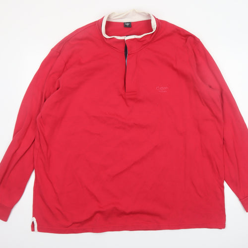 Cotton Traders Men's Red 3XL Long Sleeve Collared Casual Shirt