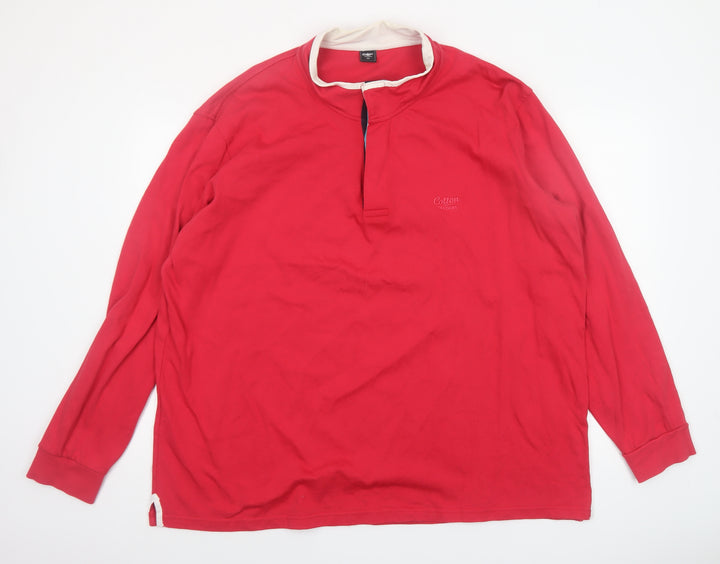 Cotton Traders Men's Red 3XL Long Sleeve Collared Casual Shirt
