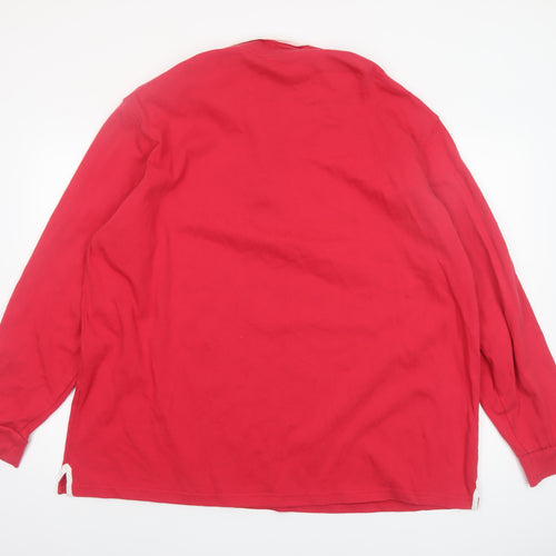 Cotton Traders Men's Red 3XL Long Sleeve Collared Casual Shirt